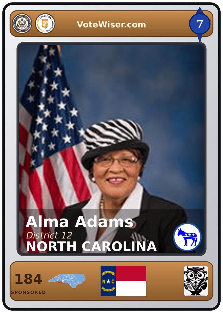 Alma S. Adams trading card