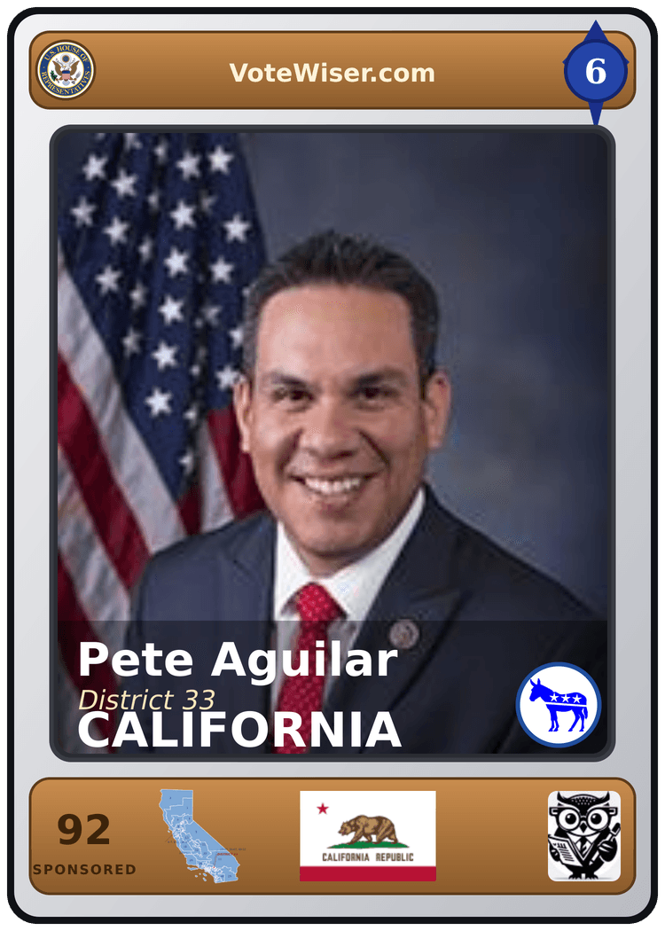 Pete Aguilar trading card