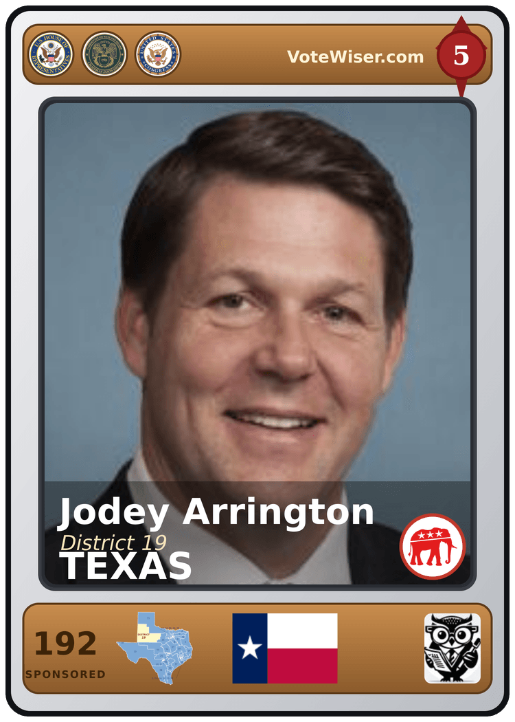 Jodey C. Arrington trading card