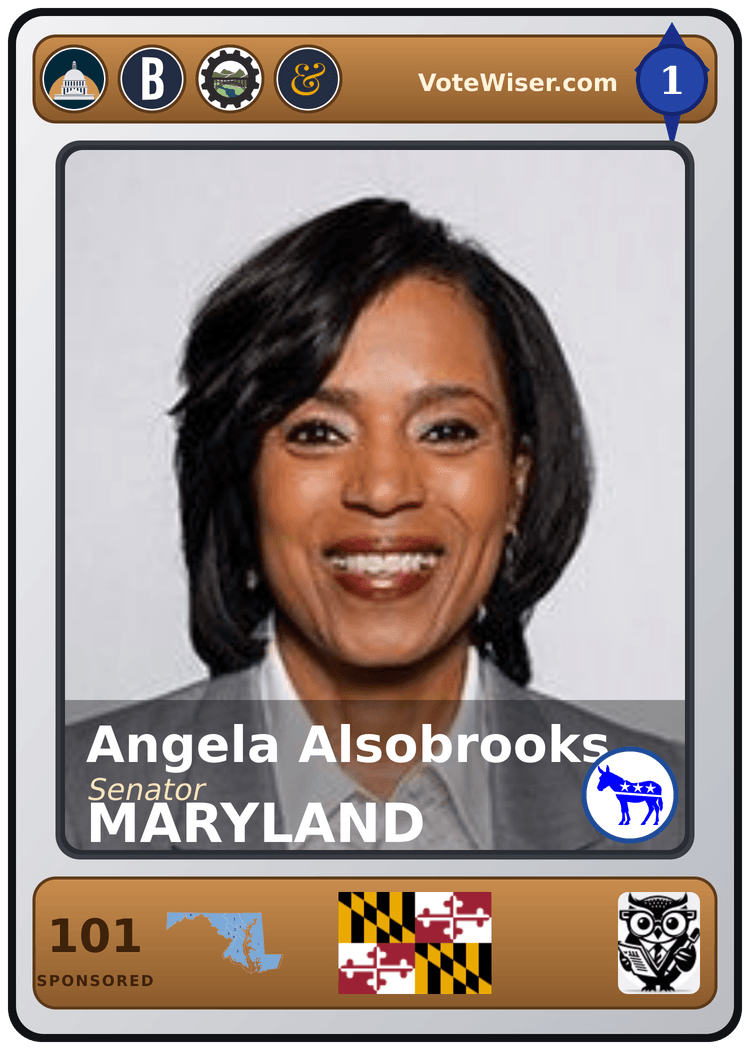 Angela D. Alsobrooks trading card