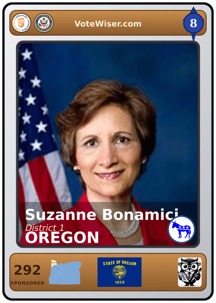 Suzanne Bonamici trading card