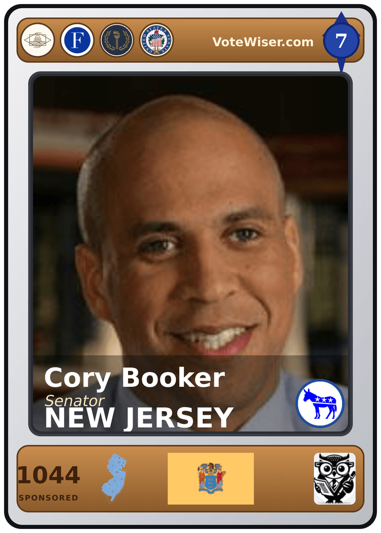 Cory A. Booker trading card