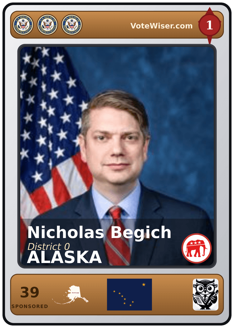 Nicholas J. Begich III trading card