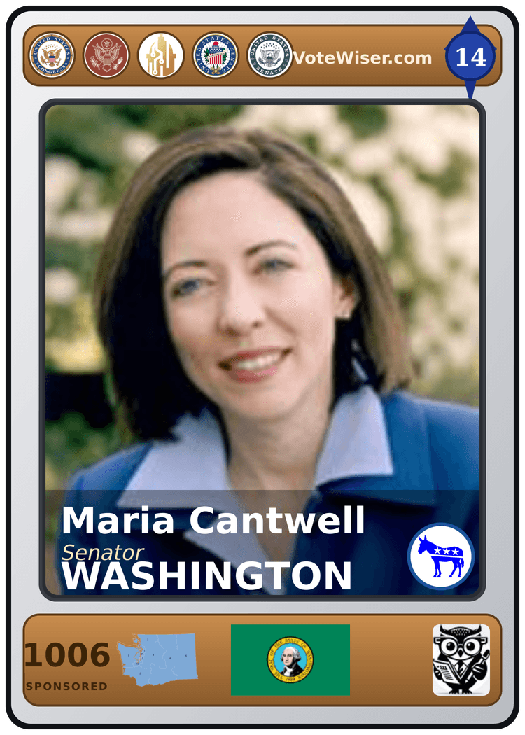 Maria Cantwell trading card
