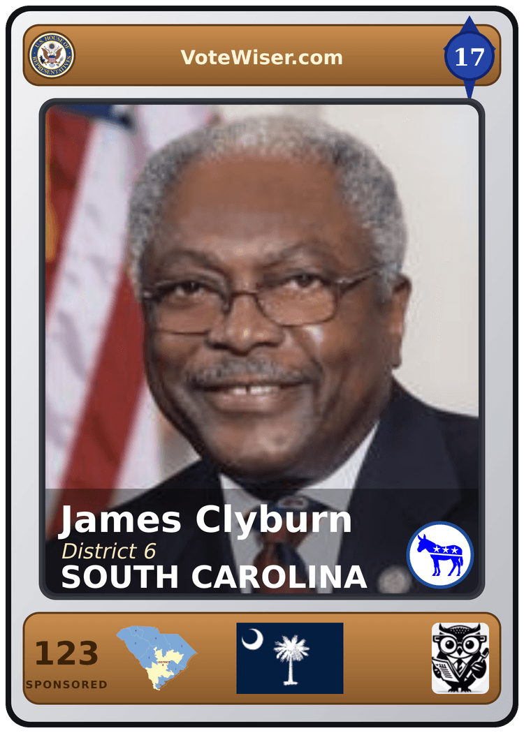 James E. Clyburn trading card