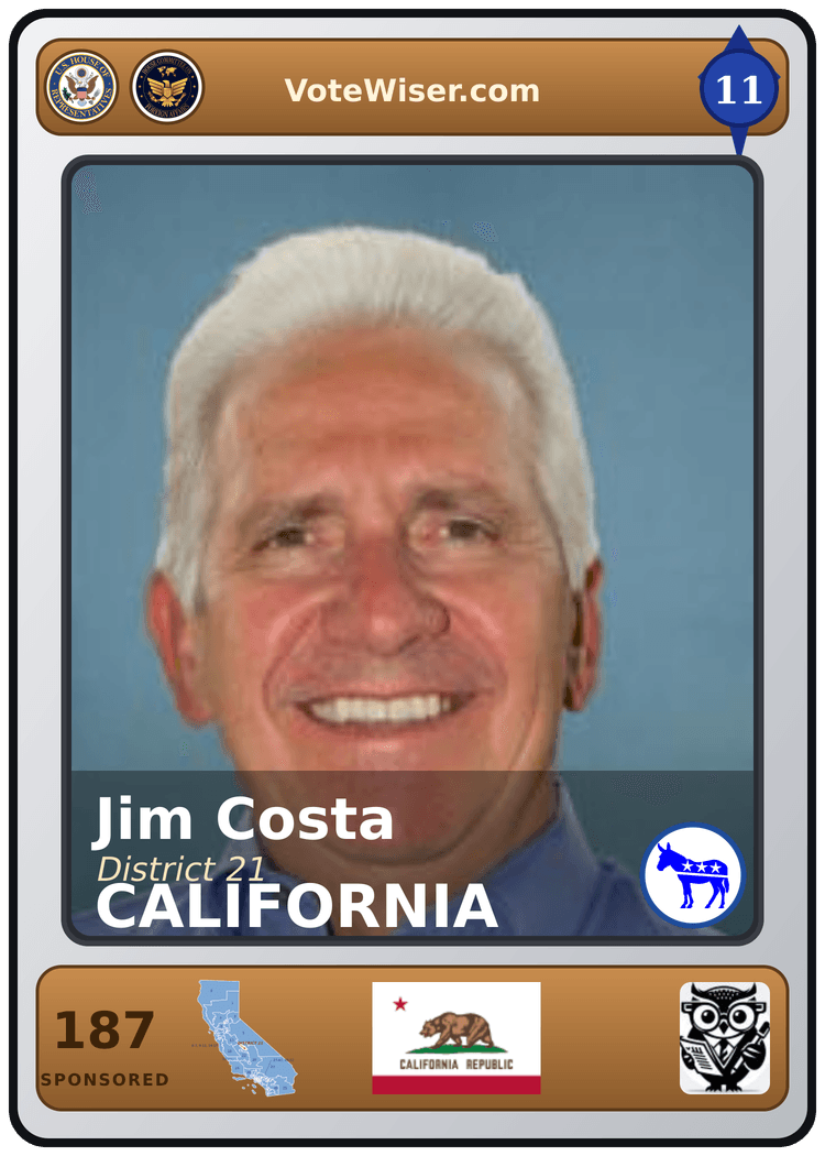 Jim Costa trading card