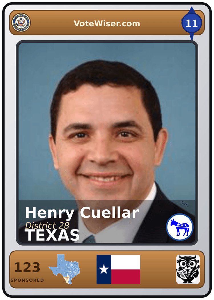 Henry Cuellar trading card