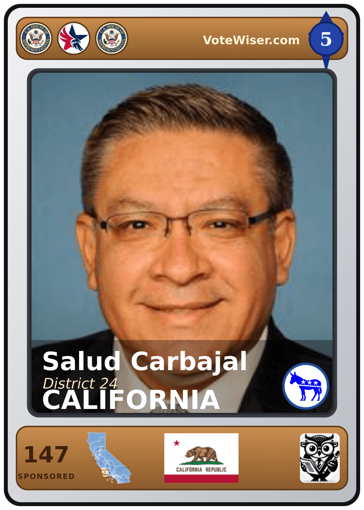 Salud O. Carbajal trading card
