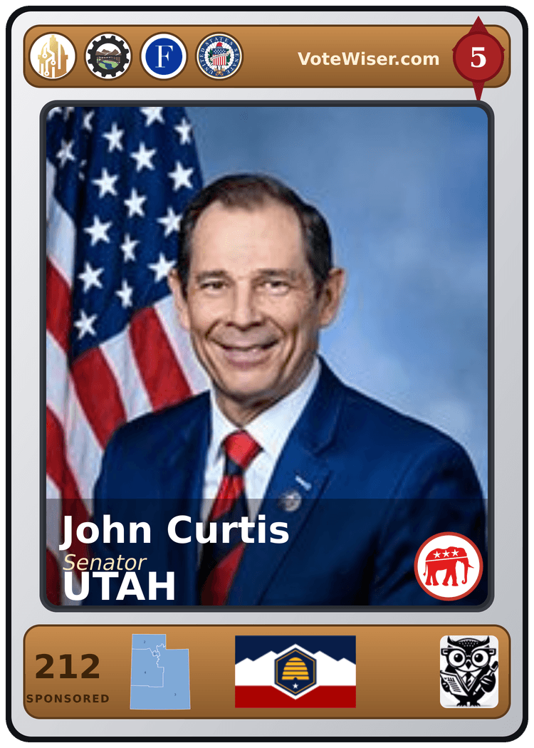 John R. Curtis trading card