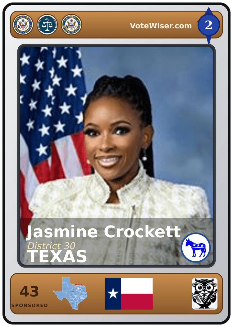 Jasmine Crockett trading card