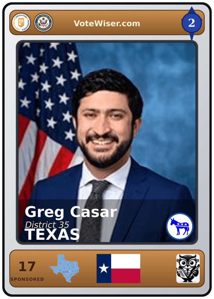 Greg Casar trading card