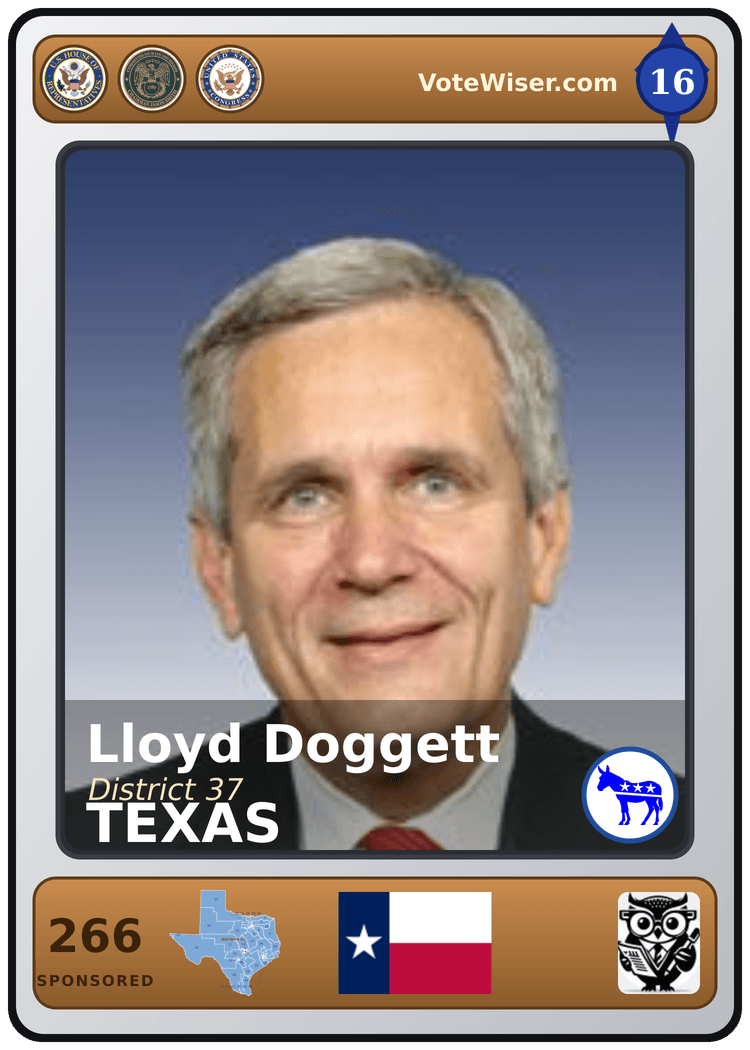 Lloyd Doggett trading card