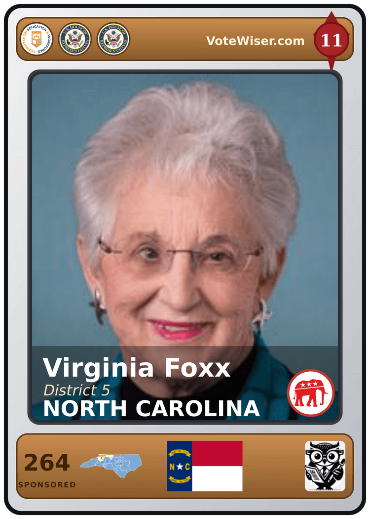 Virginia Foxx trading card