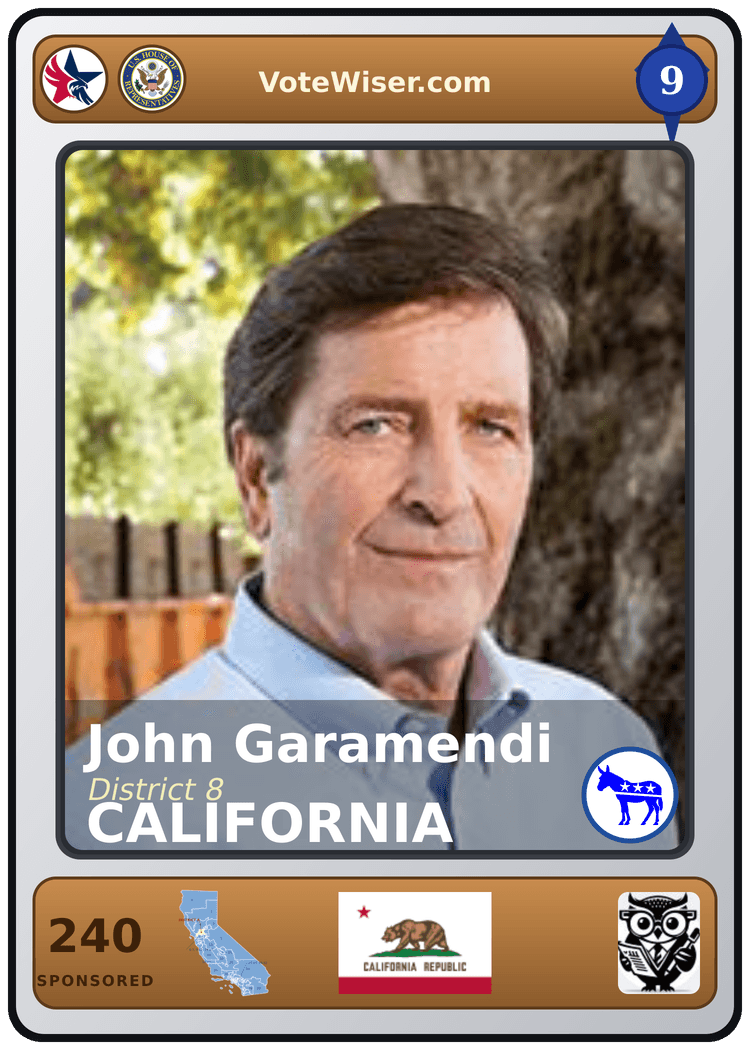 John Garamendi trading card