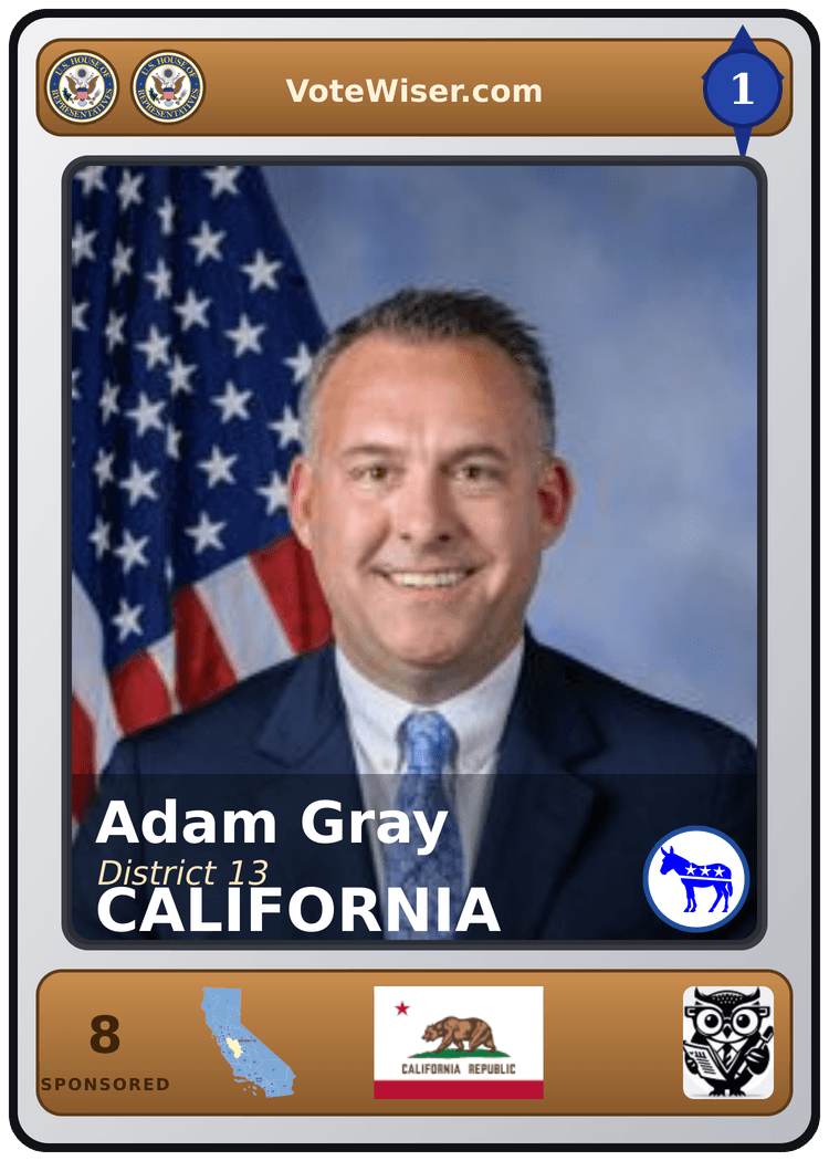 Adam Gray trading card