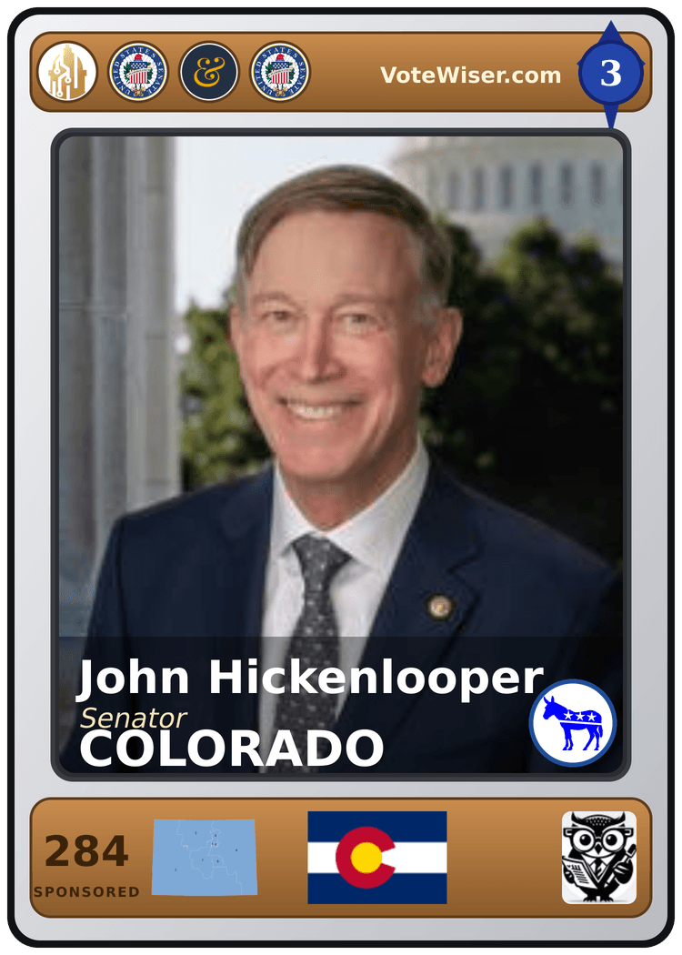 John W. Hickenlooper trading card