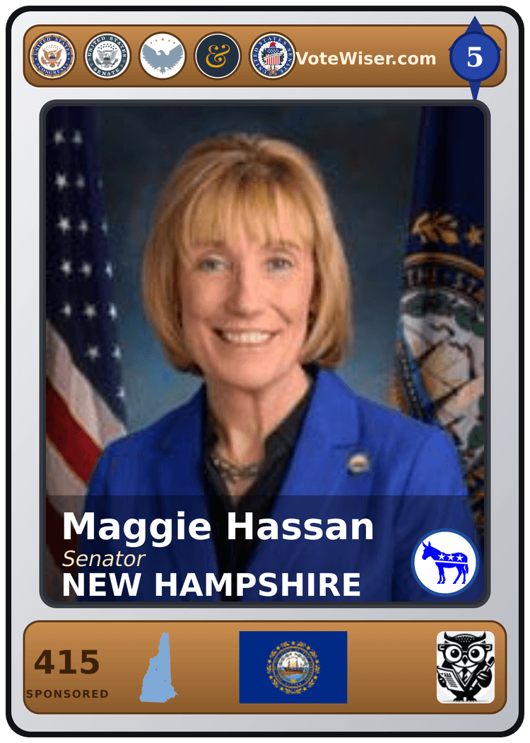Margaret Wood Hassan trading card