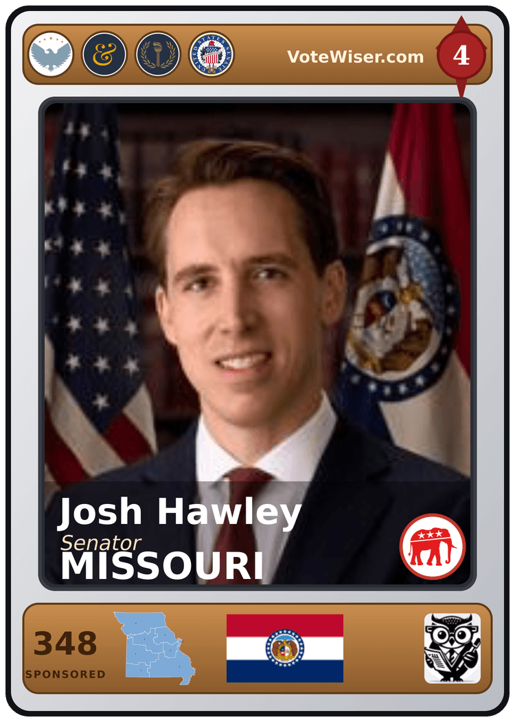 Josh Hawley trading card