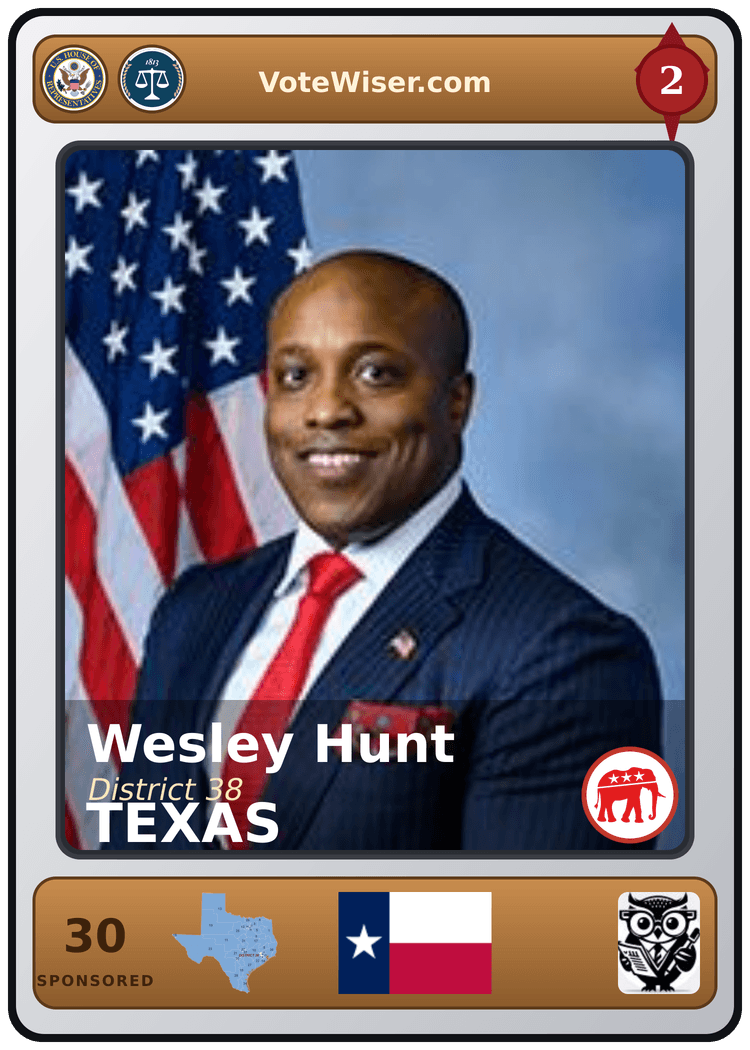 Wesley Hunt trading card