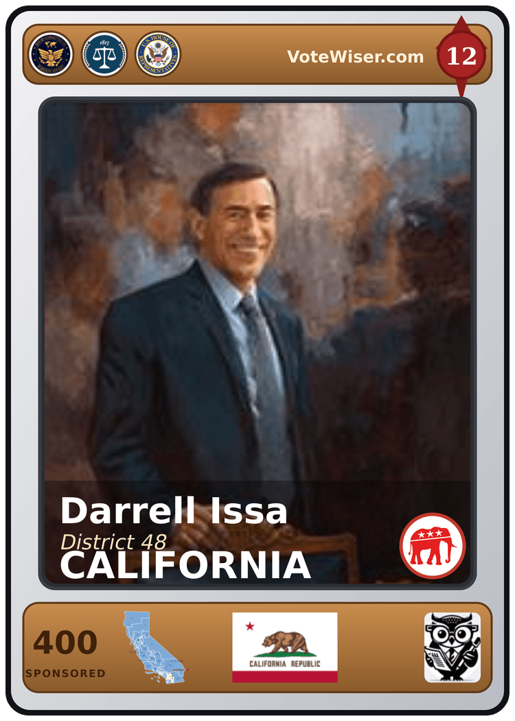 Darrell Issa trading card