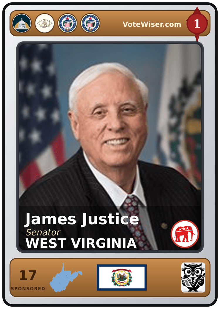 James C. Justice trading card