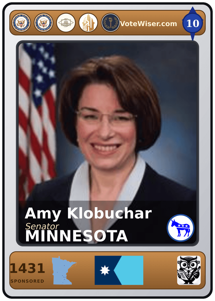 Amy Klobuchar trading card