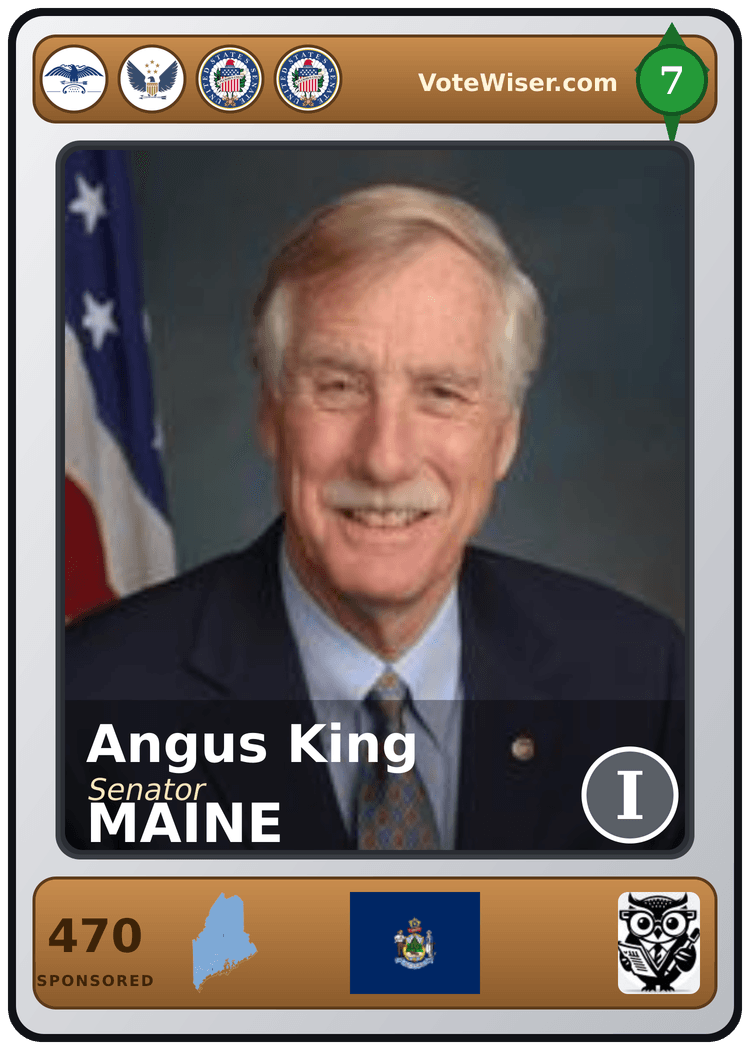 Angus S. King Jr. trading card