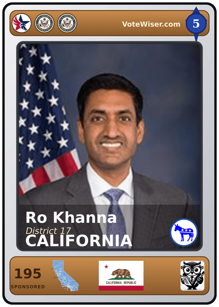 Ro Khanna trading card