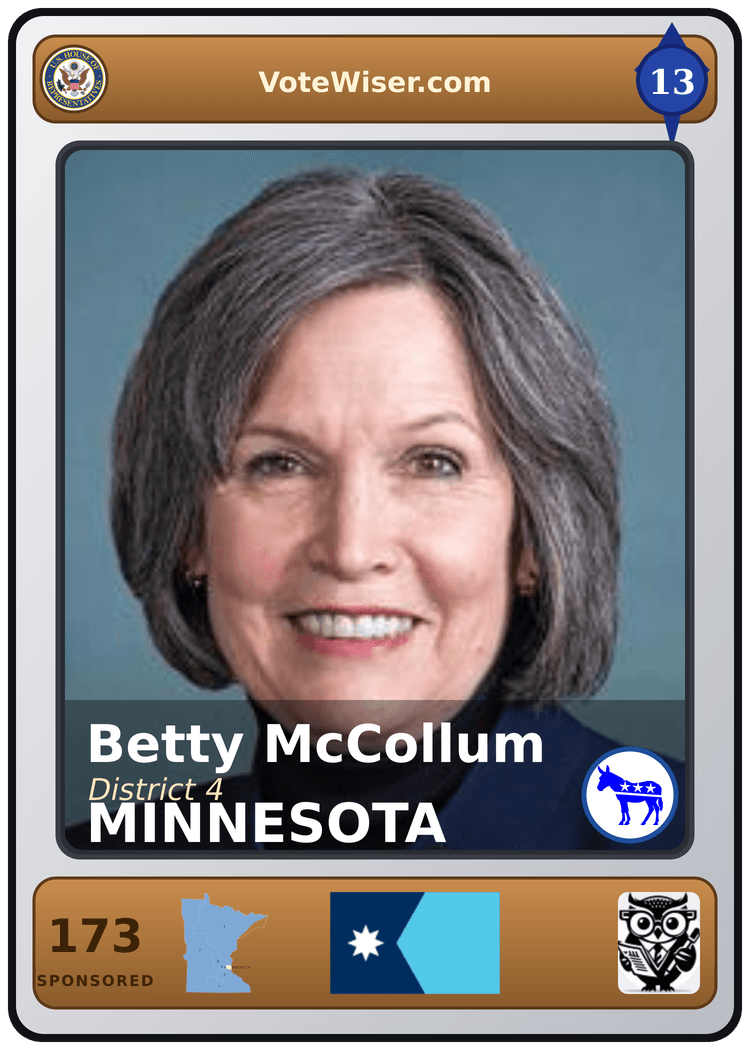 Betty McCollum trading card