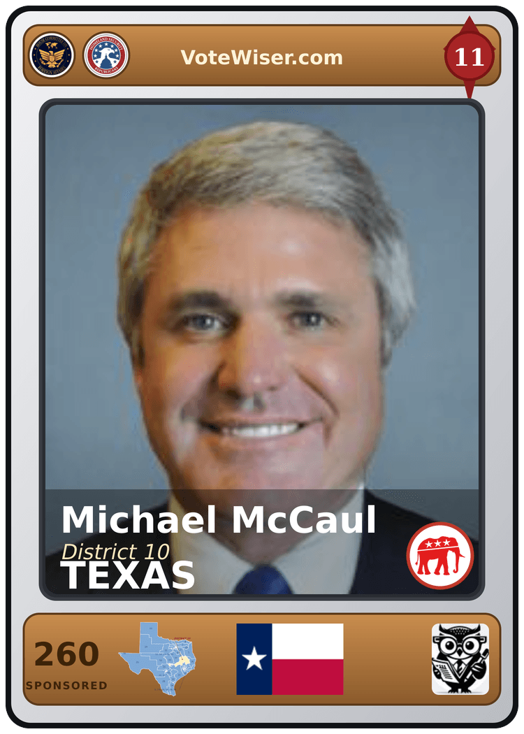Michael T. McCaul trading card