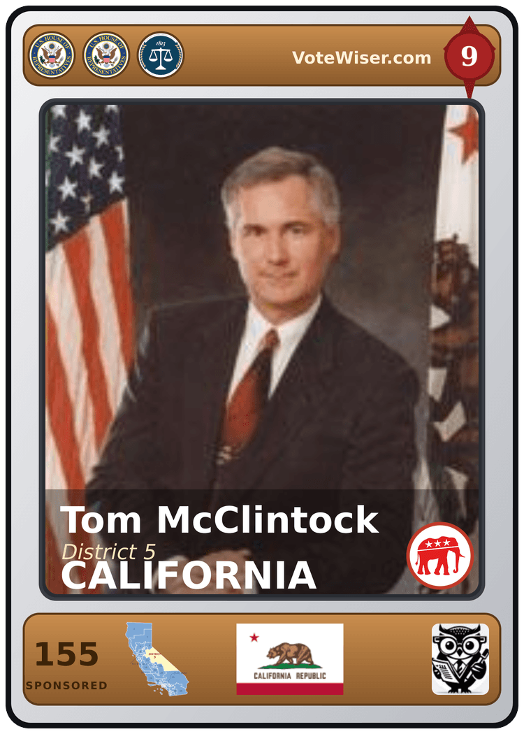 Tom McClintock trading card