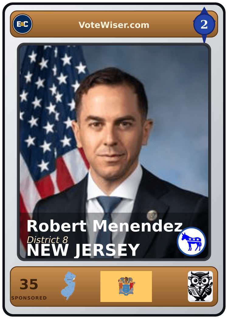 Robert Menendez trading card
