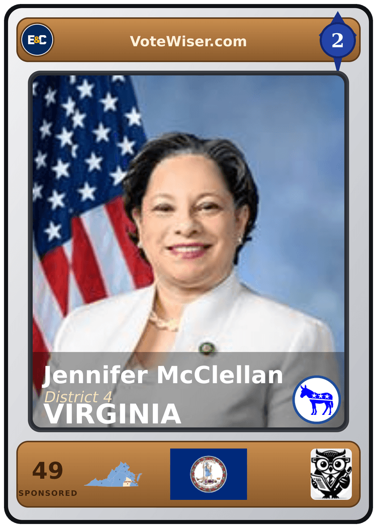 Jennifer L. McClellan trading card