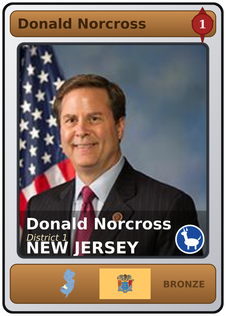 Donald Norcross trading card
