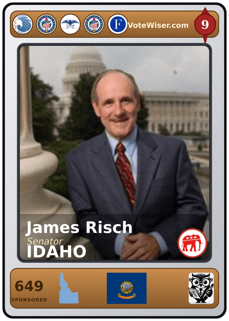 James E. Risch trading card