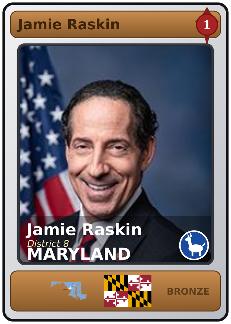 Jamie Raskin trading card