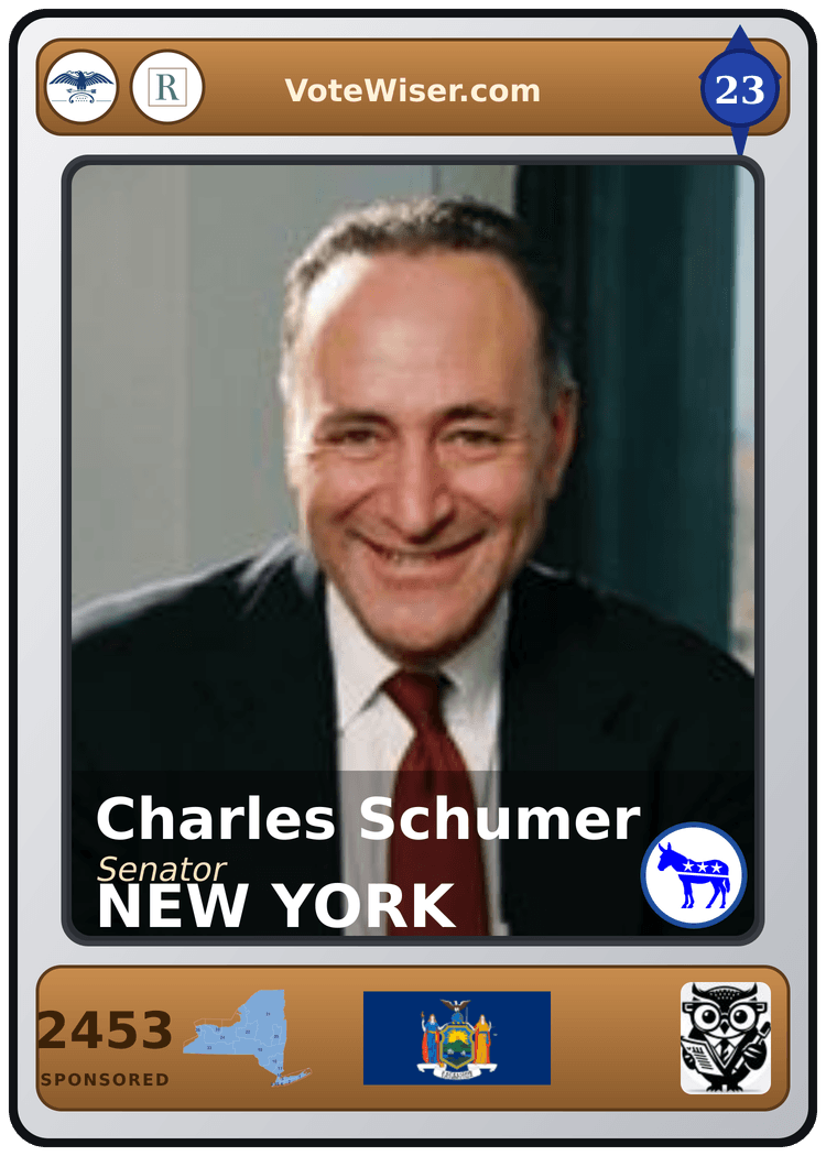 Charles E. Schumer trading card