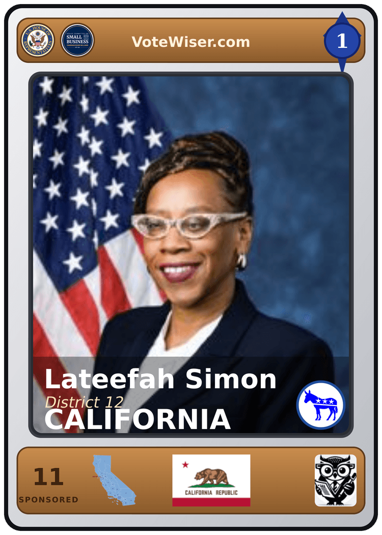 Lateefah Simon trading card