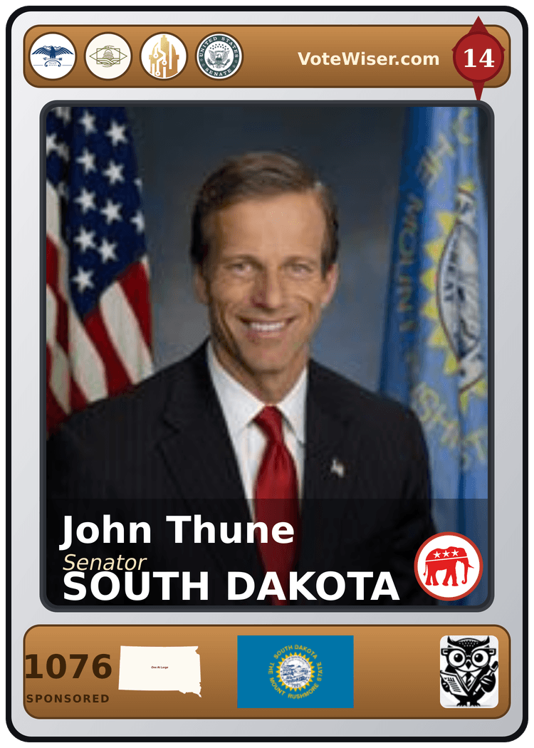 John Thune trading card