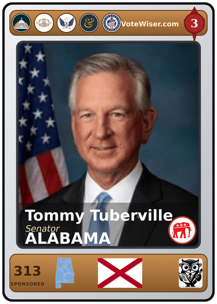 Tommy Tuberville trading card