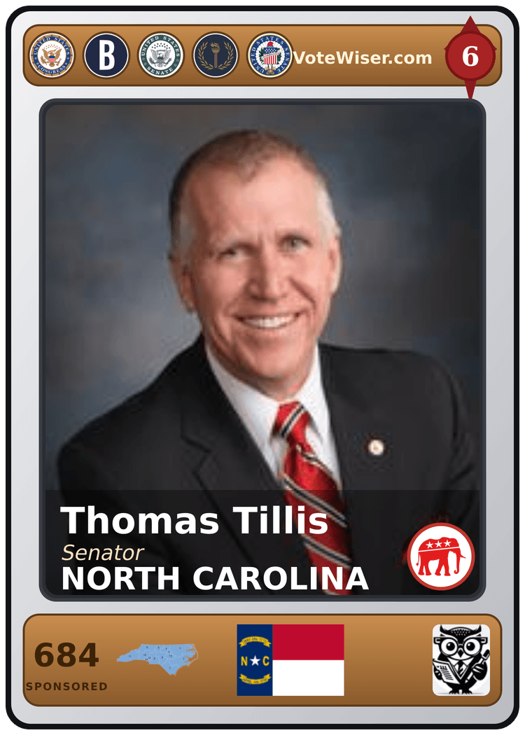 Thom Tillis trading card