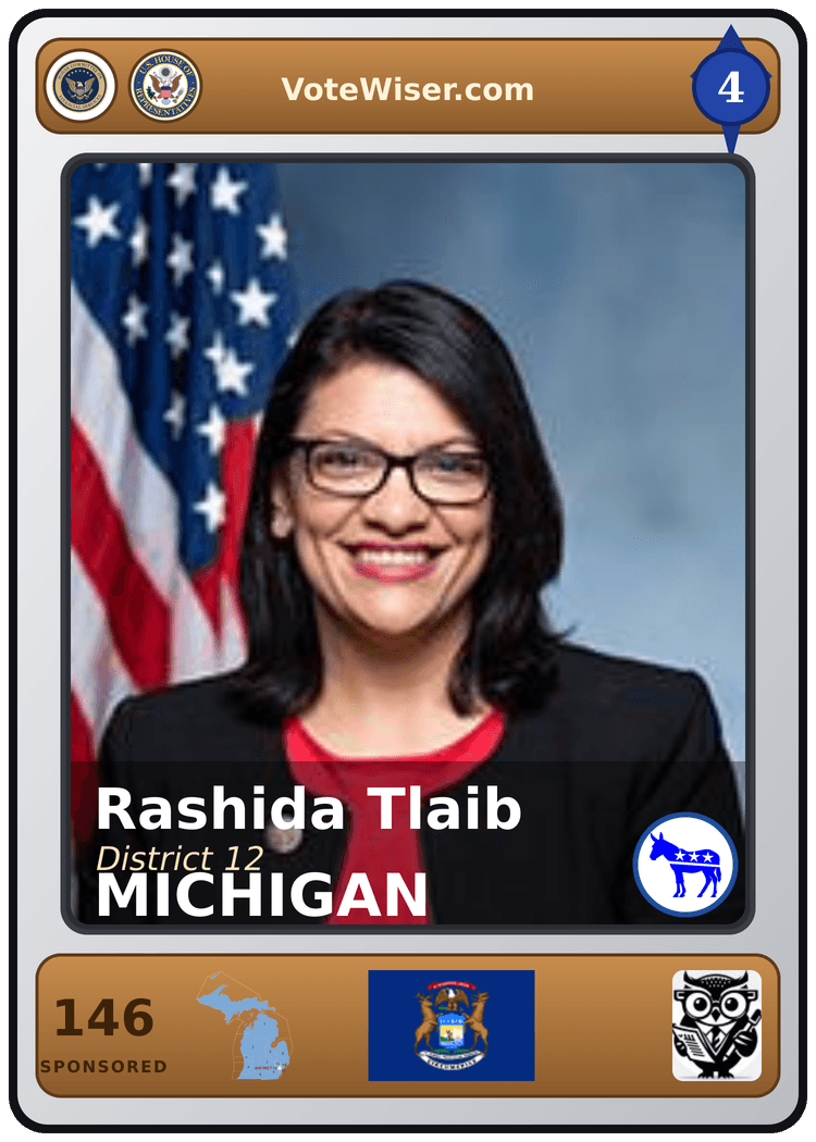 Rashida Tlaib trading card