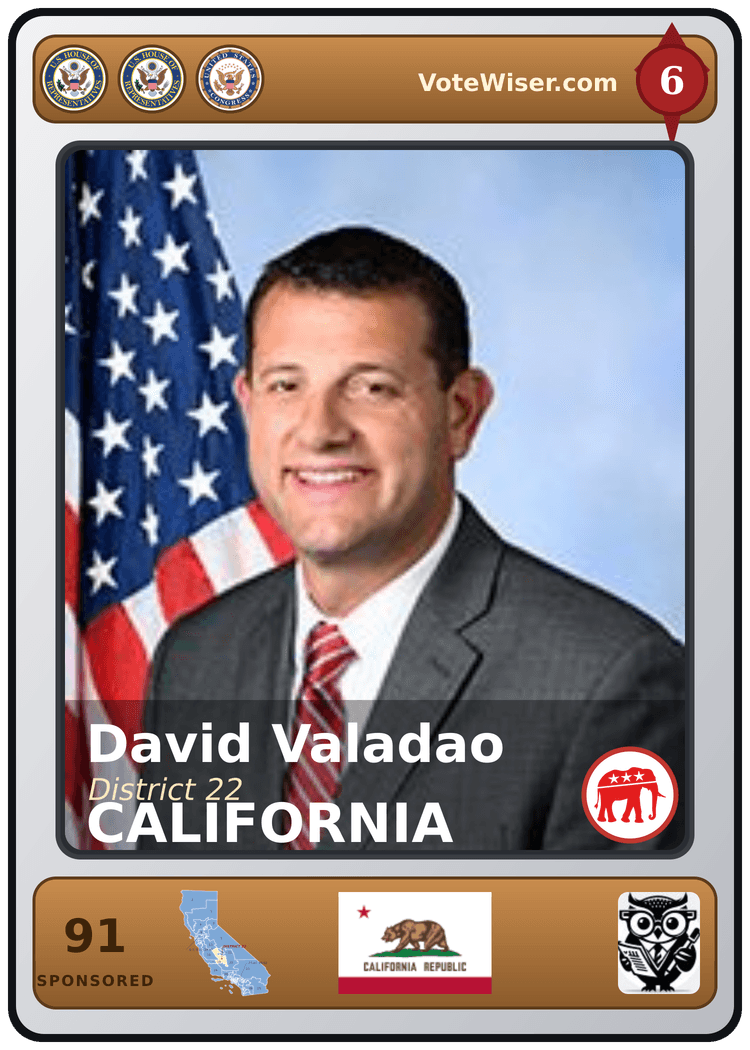 David G. Valadao trading card