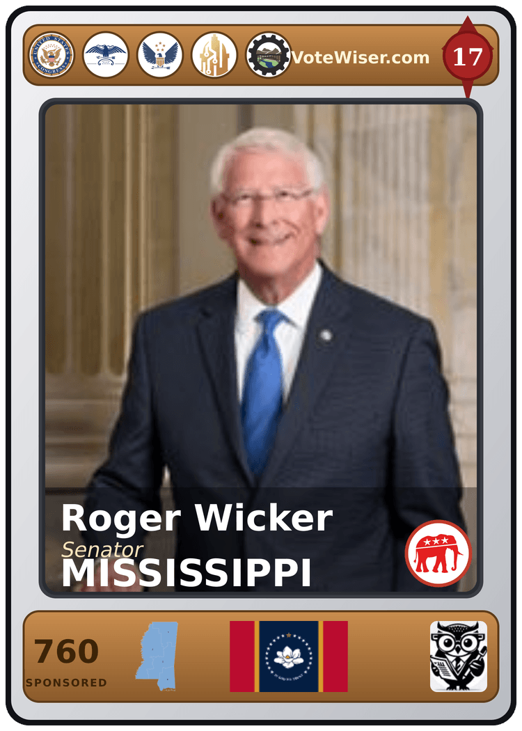 Roger F. Wicker trading card