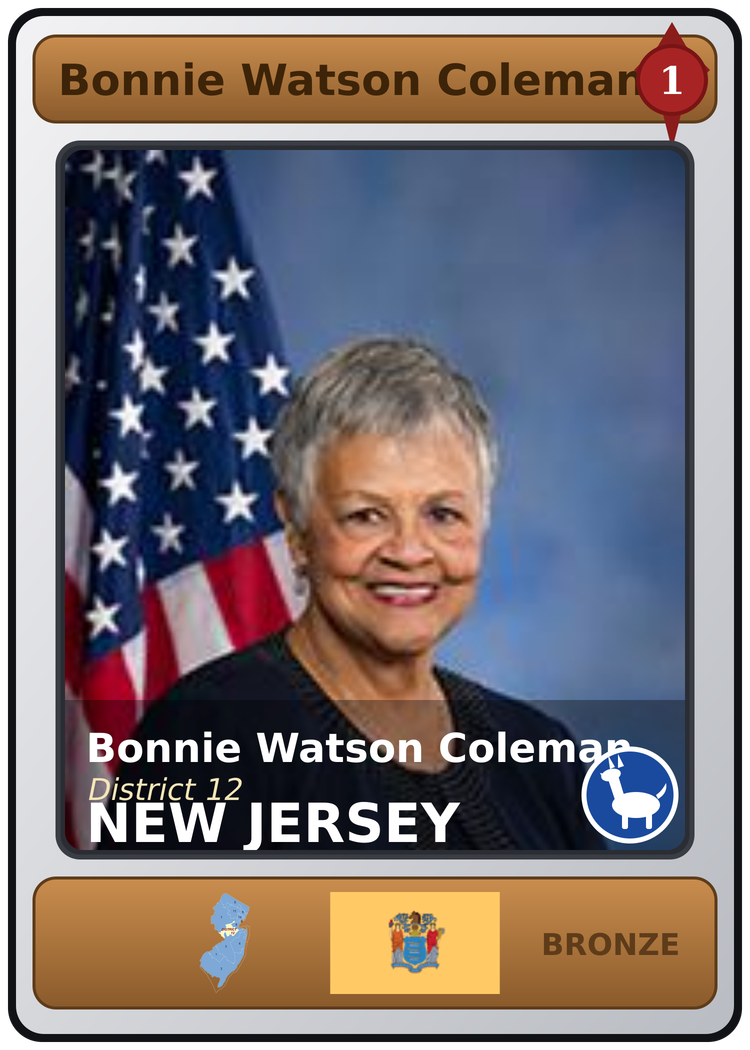 Bonnie Watson Coleman trading card