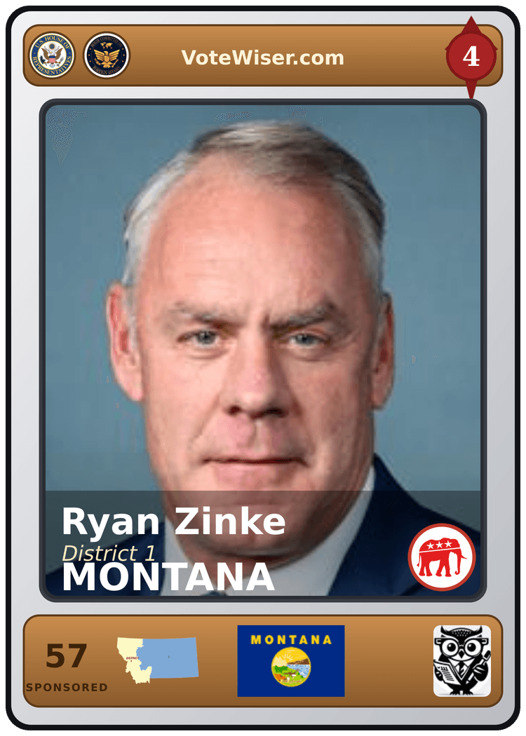 Ryan K. Zinke trading card